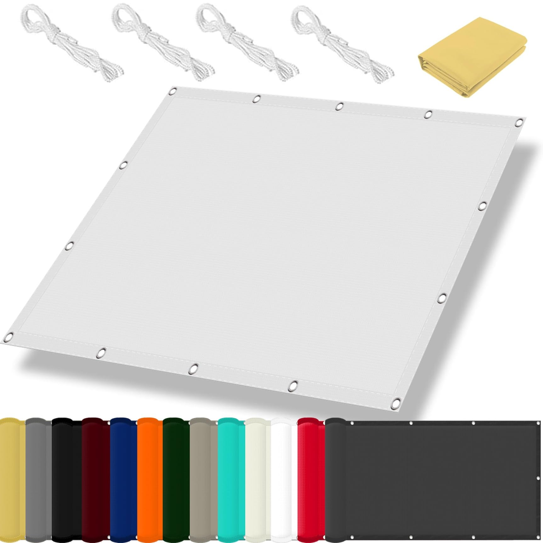 Żagiel Przeciwsłoneczny Ogrodowy 280 x 280 cm 98% Odporności Na Promieniowanie Uv, Wiatroszczelność, Wodoodporność, Zadaszenie Płócienne Kątowe, Na Taras, Balkon, Ogrodu, Biały