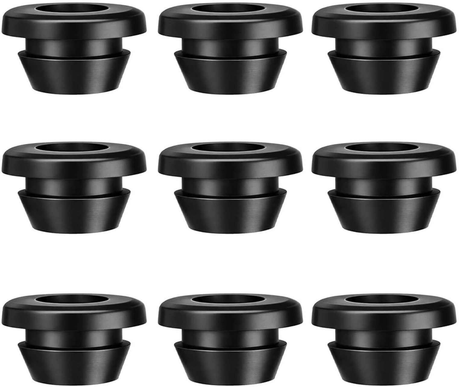 Pack of 50 Rubber Cable Grommets, Electrical Conductor Seals Made of Black Silicone, ID 8 mm for Cable Passage, Rubber Plugs for Cable Protection in Junction Boxes, Black