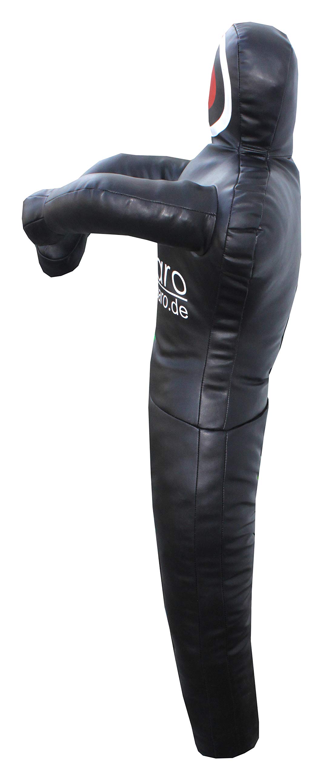 LISARO Wurfpuppe Ringerpuppe Judopuppe Ringerdummy Puppe Werfen Bodenkampf MMA Ringen aus Kunstleder GEFÜLLT Farbe: schwarz 160CM