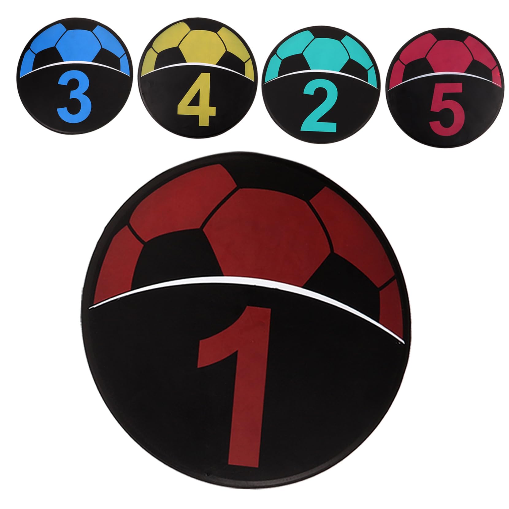 POPETPOP 5Pcs Soccer Markers Training Discs Durable TPE Numbered Spot Markers for Soccer Practice Bright Color Football Equipment for Agility Speed Training