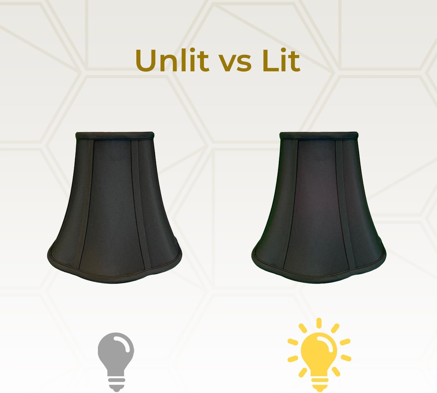 Royal Designs Flare Bottom Outside Corner Scallop Bell Lamp Shade, Black, 5" x 10" x 8.25"