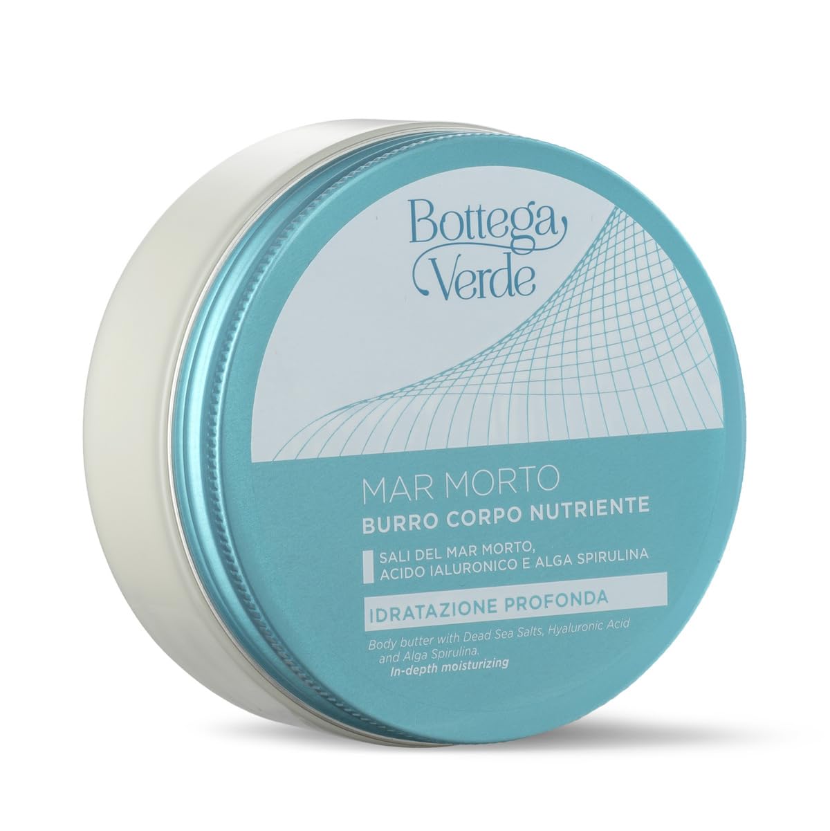 Bottega Verde - Burro Corpo Idratante Mar Morto 150 ml, con Sali del Mar Morto, Acido Ialuronico e Alga Spirulina, Idratazione Profonda, Pelle Morbida e Tonica, Pelle Secca e Molto Secca