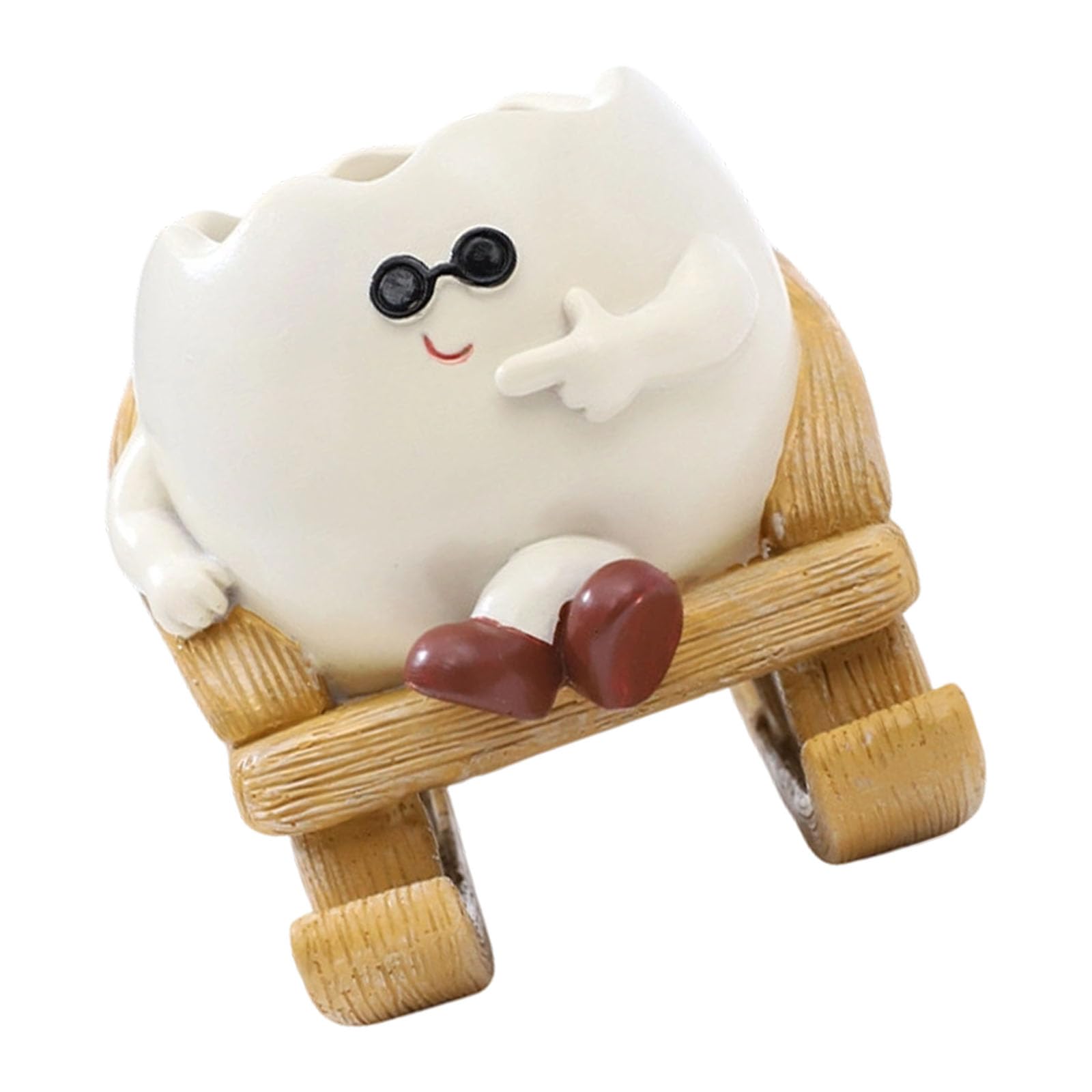Hredyqw Rocking Chair Smiles Faces Planter with Drainage Hole Lovely Head Planter for Indoor Outdoor Plant Succulents