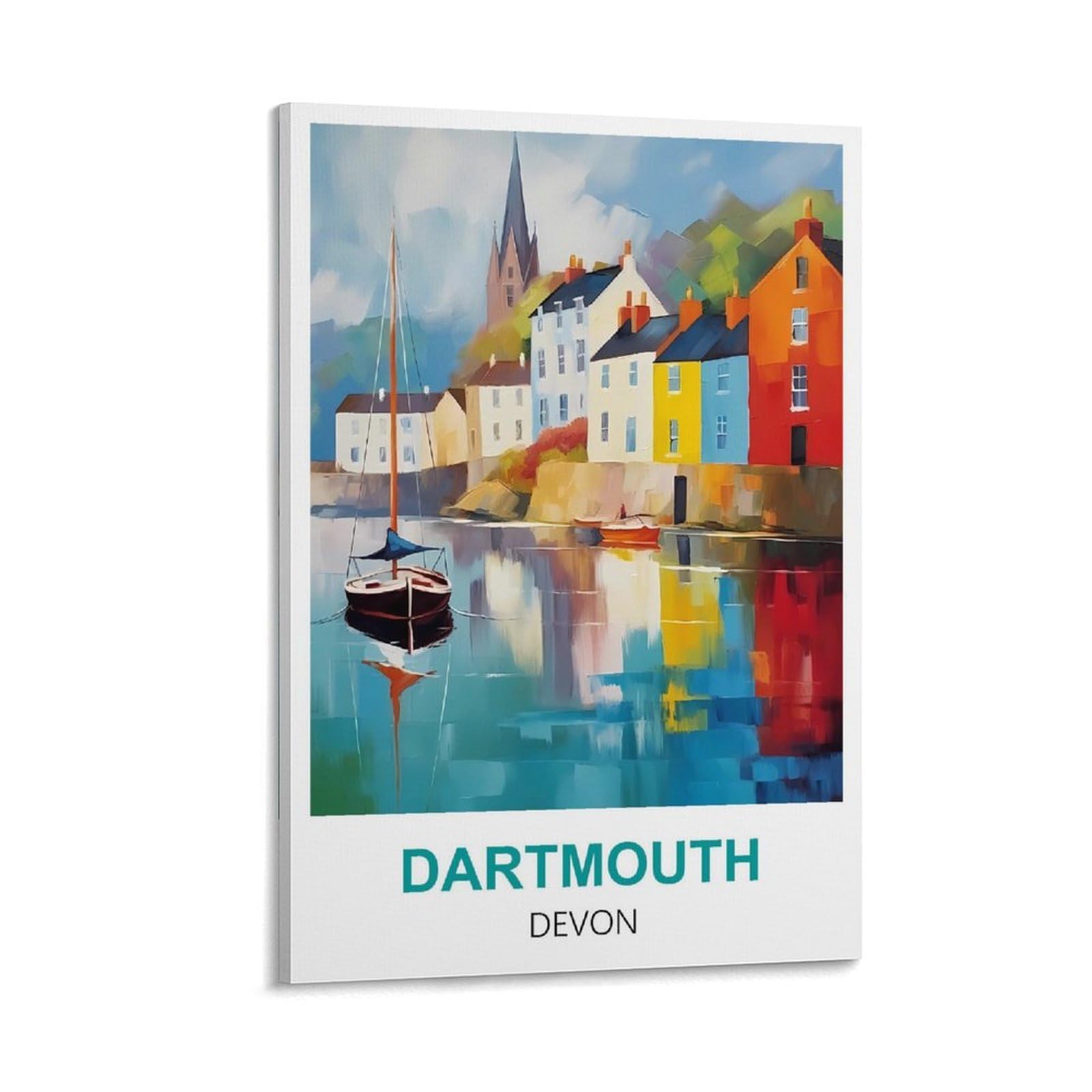ZZHHEGN Dartmouth Devon Vintage Travel Posters 12x18inch(30x45cm) Canvas Art And Wall Art Picture Print