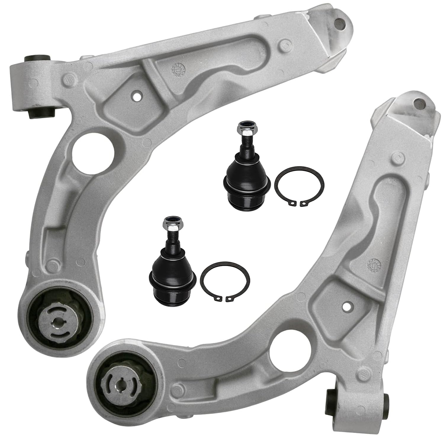 Detroit Axle - 4pc Front End Control Arms Kit for 14-18 Jeep Cherokee, 2 Lower Control Arms 2 Lower Ball Joints 2014 2015 2016 2017 2018 Replacement