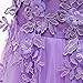 Girls Lace Pageant Party Dress Wedding Flower Girl Maxi Gowns Flower A Line Birthday Dance Evening Tulle Floor Length Skirt Light Purple 7-8 Years