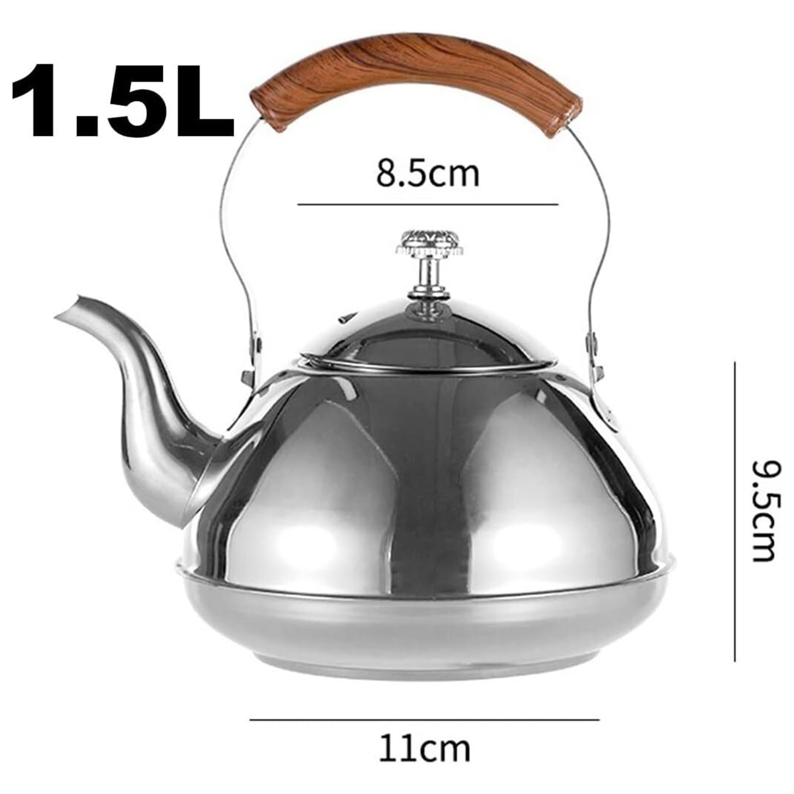 Théière en acier inoxydable avec infuseur pour thé en vrac, compatible