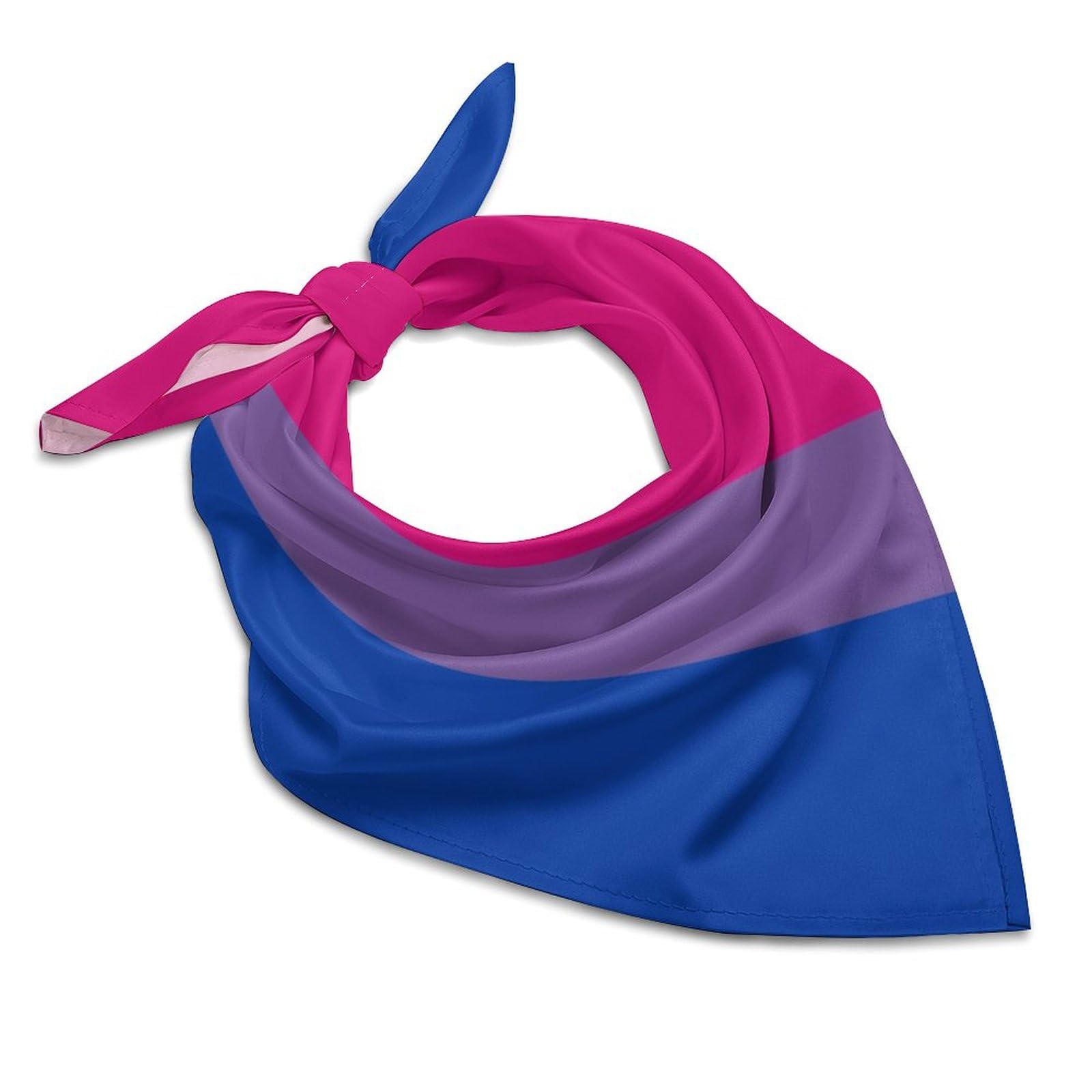 RQZWDQ Agender Pride Flag Bandana for Men Women Square Headscarf Handkerchief Silk Neck Scarf Headbands Headwrap, Bisexual Pride Flag, 18"x18"