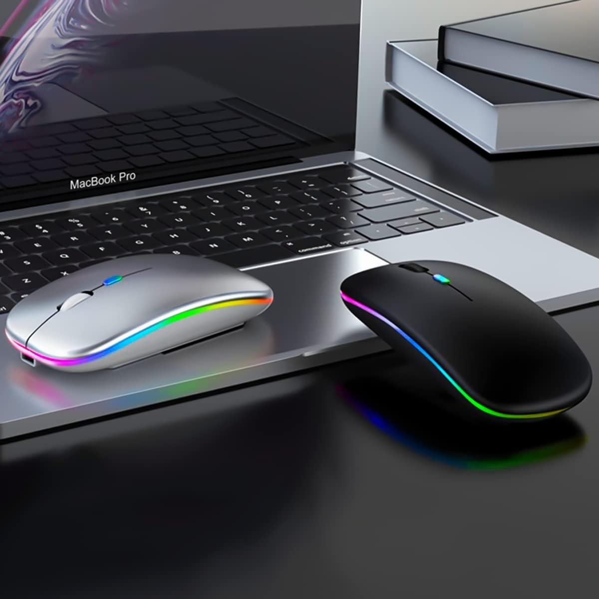 Mouse Sem Fio Óptico 3200dpi Usb Wireless 2.4ghz Recarregável Pc Notebook Computador Tv Smart (Preto)