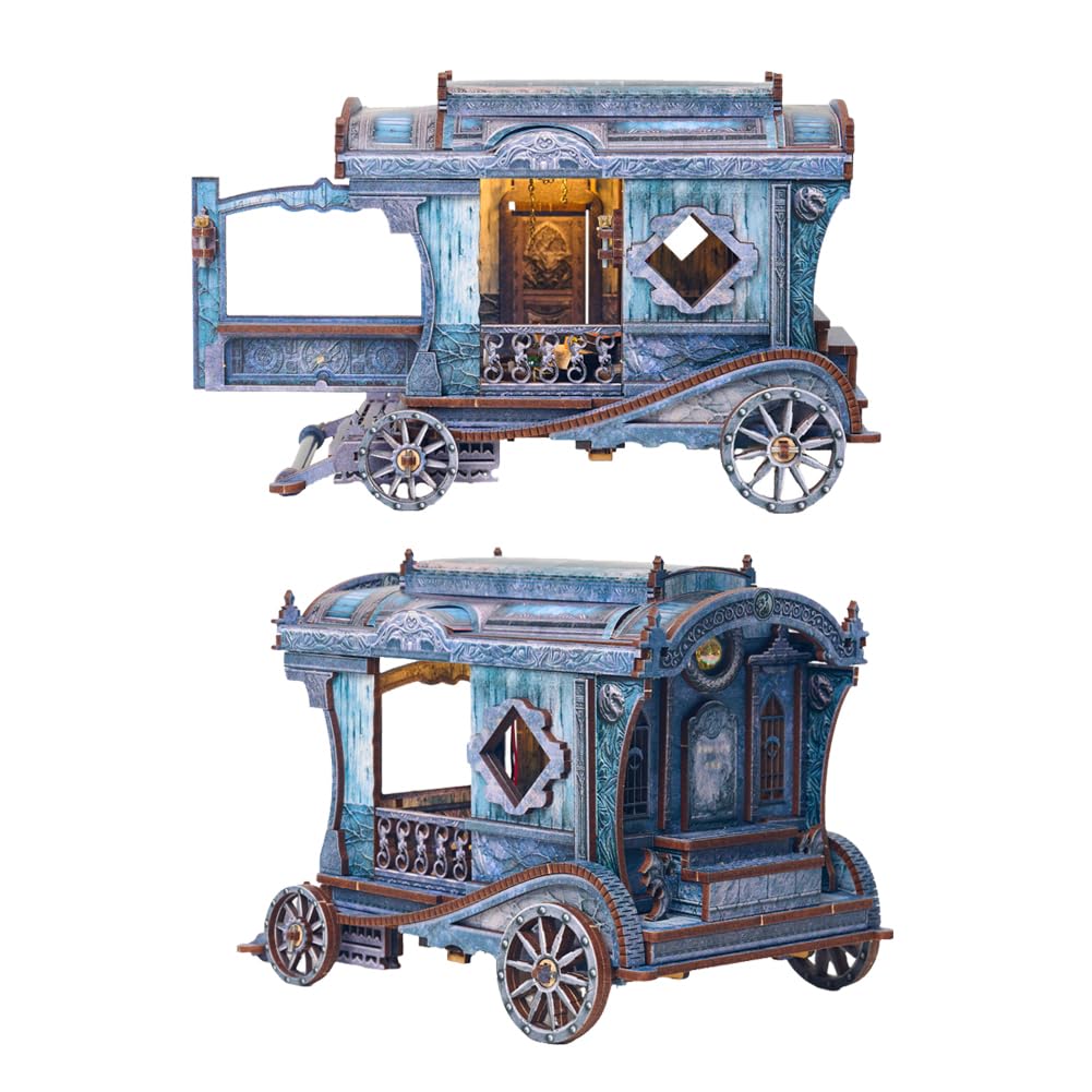 Miniaturowy zestaw do domku dla lalek zrób to sam w stylu chińskim wózek miniaturowy model zestaw montażowy dla dorosłych ręcznie wykonany drewniany zestaw montażowy 3D rzemiosło ozdoba