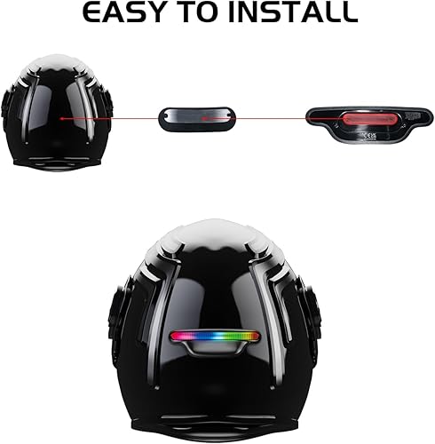 Miniatura 6 de H2 Luz para Casco de Motocicleta - Luz LED Recargable de FrenoFuncionamiento para Seguridad, 18 Horas de Duración, Instalación Fácil, Visibilidad