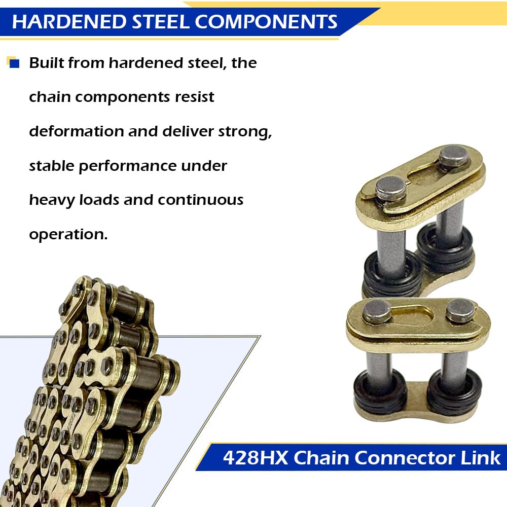 Gold 428 X-Ring Motorcycle Chain 134 Links OEM#92057-0684 27600-46911-130 — Amazon image 5