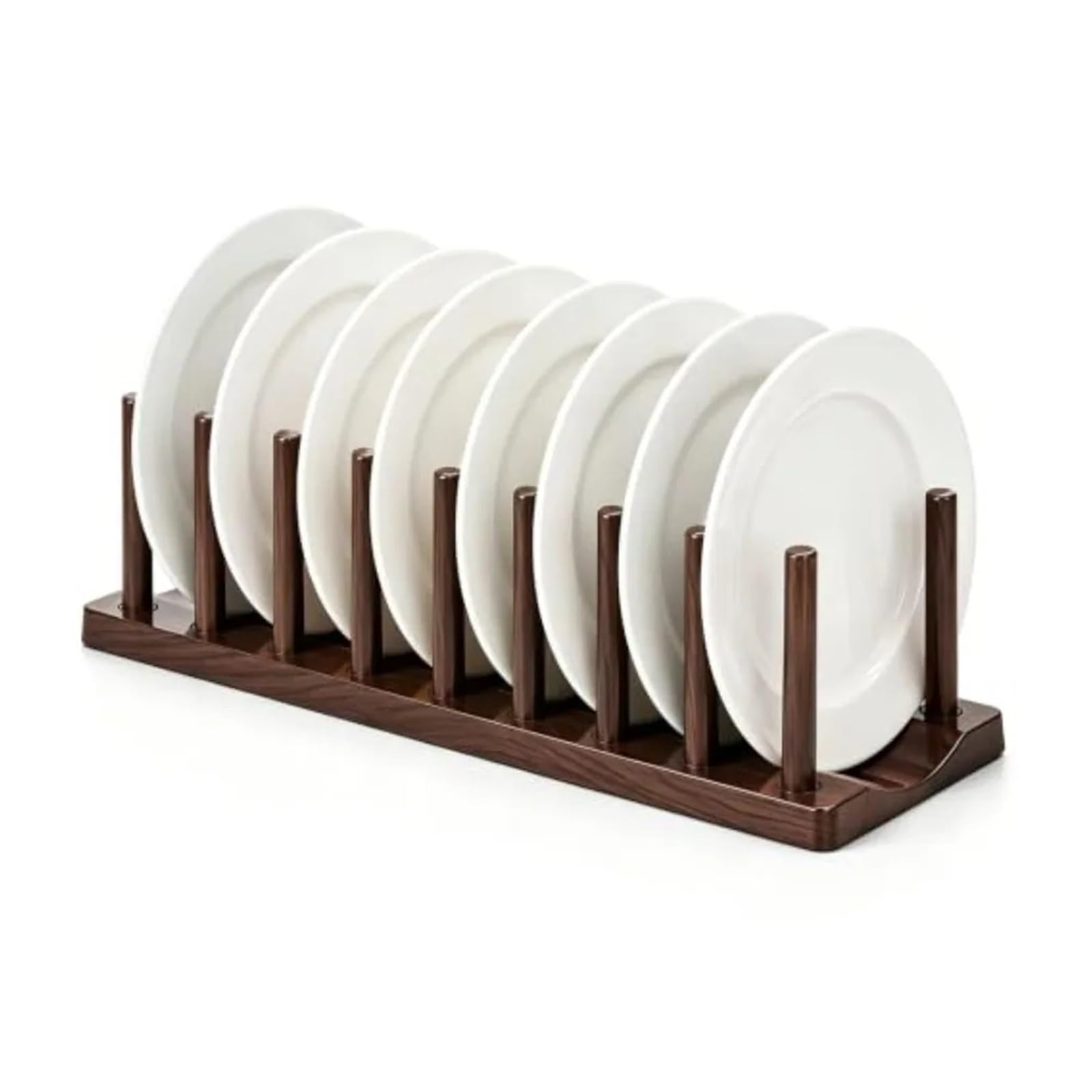 YUPLIODSX Wooden Dish Rack Adjustable Vertical Organizer