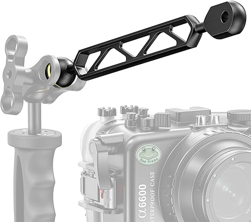 Miniatura 138 de Seafrogs - Brazo de cámara de buceo subacuático de 1 pulgada, abrazadera de bola submarina estándar negra para sistema de luz de fotografía