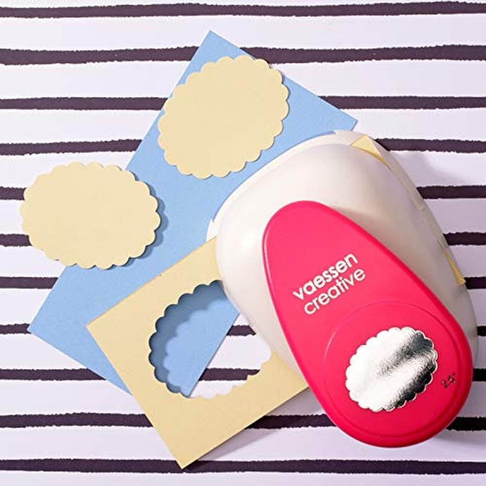 Vaessen Creative Craft Paper Punch Scallop Oval Motive Puncher, Multi-Colour, X-Large
