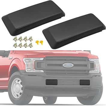 Front Bumper Guards Pads Compatible with Ford F150 2018 2019 2020 - Front Bumper Inserts End Caps Cover Replacement JL3Z-17E810-AB JL3Z-17E811-AB, 2 Pack, Left & Right Side