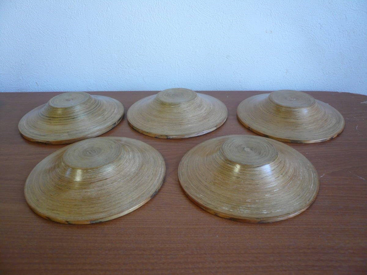 Amazon.co.jp: 送料350円～飛騨高山千巻茶托銘々皿5客（5枚）木工芸品