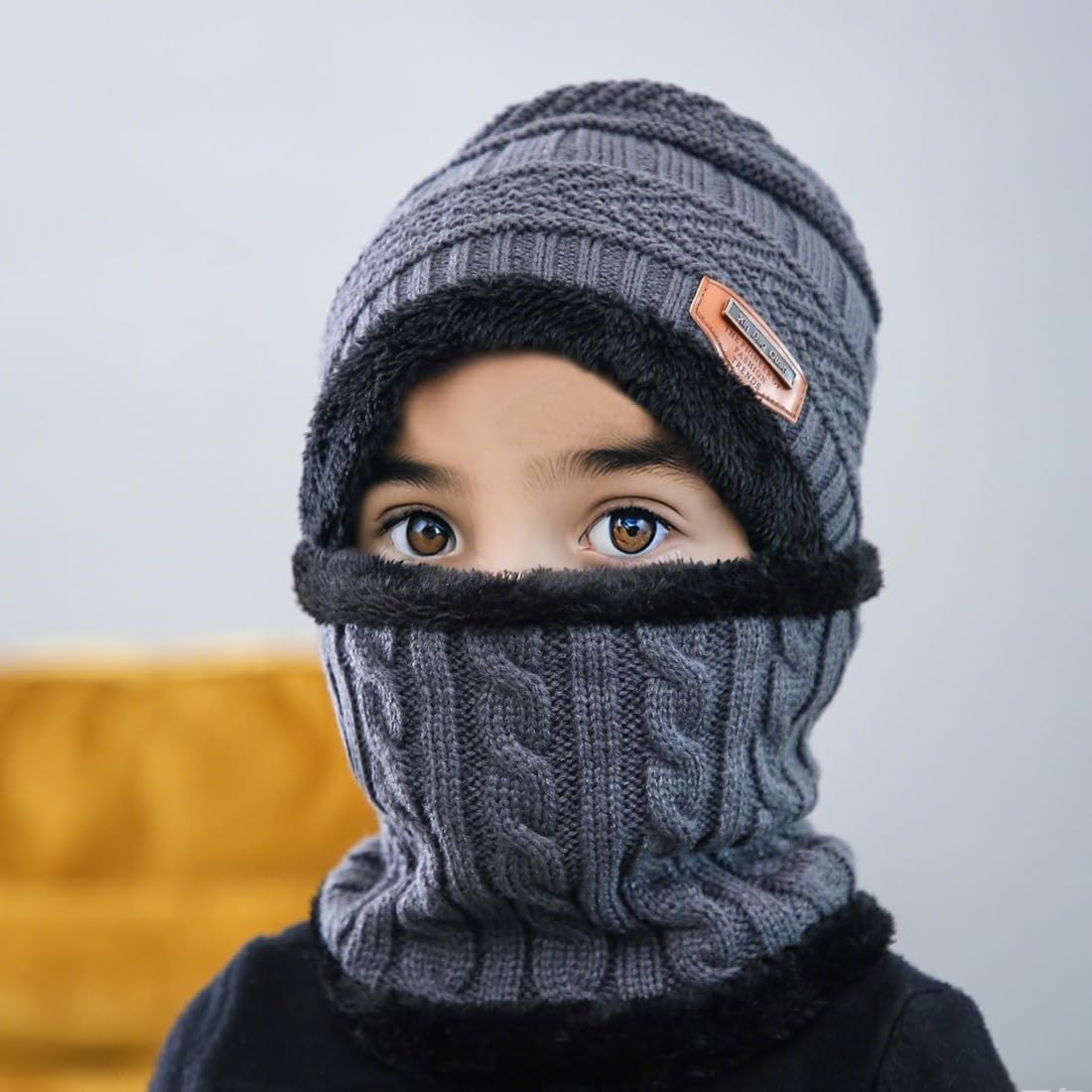 Zimowy ocieplacz na szyję, czapka zimowa dla dzieci, zimowa czapka z dzianiny i szalik, czapka zimowa dla dzieci, czapki beanie chłopiec dziewczynka