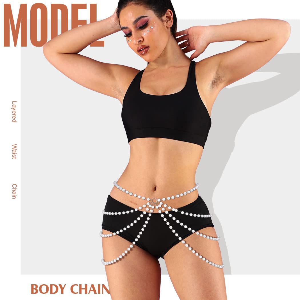 BODIY Layered Waist Chain Belt Pearl Belly Body Chains for Women Sexy Bikini Body Jewelry Accessory - Image 6