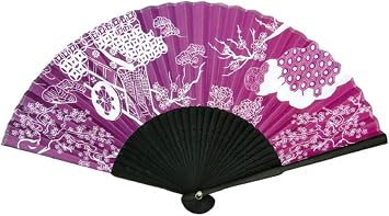 GK-O TouHou Project Yuyuko Saigyouji Cosplay Folding Fan Bamboo Purple | TouHou Project cosplay folding fan bamboo frame purple anime convention costume accessory photo props collectible gift