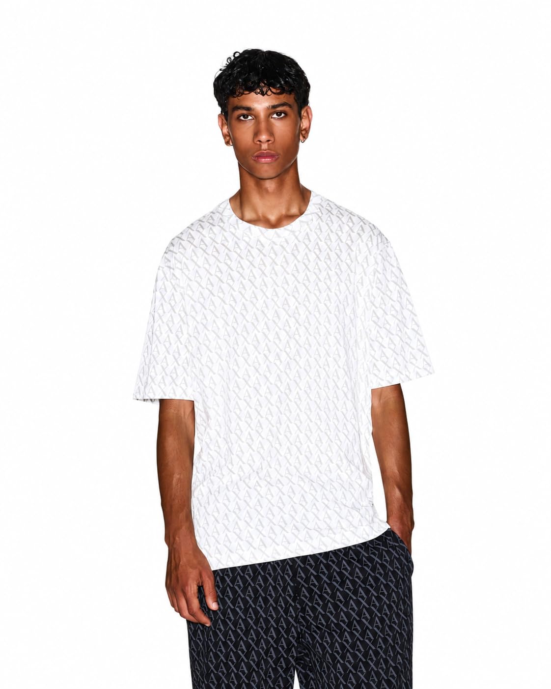Armani Exchange Men's Allover Logo Tee T-Shirt