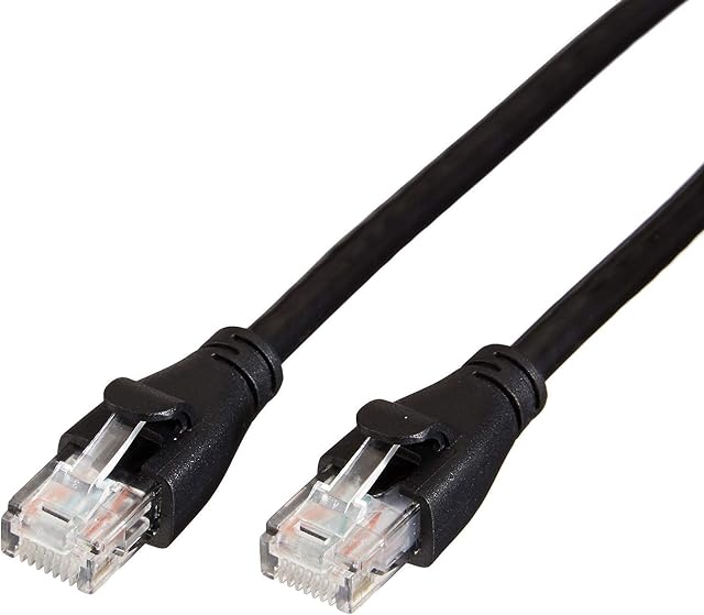Amazon Basics RJ45 Cat 6 Ethernet Patch Cable, 1Gpbs Transfer Speed, Gold-Plated Connectors, 5 Foot, Black