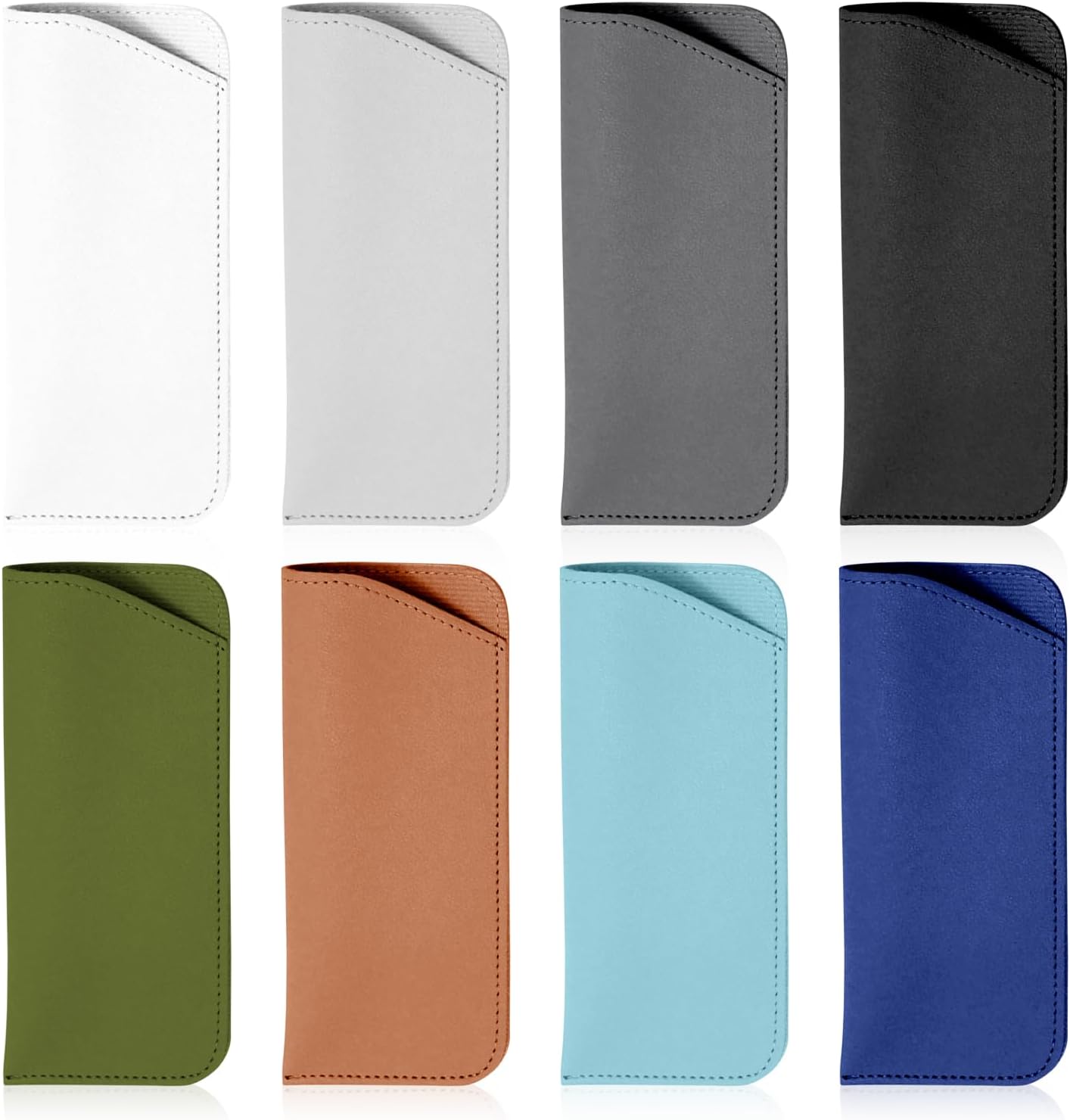 8 Pcs Soft Glasses Cases,Leather Eyeglass Pouch,Soft Sunglasses Case,Sunglasses Pouch