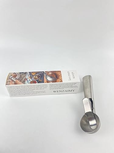 Miniatura 4 de Cuchara de helado de alta calidad con gatillo para helado de acero inoxidable, cuchara de metal resistente para helados, apta para lavavajillas,