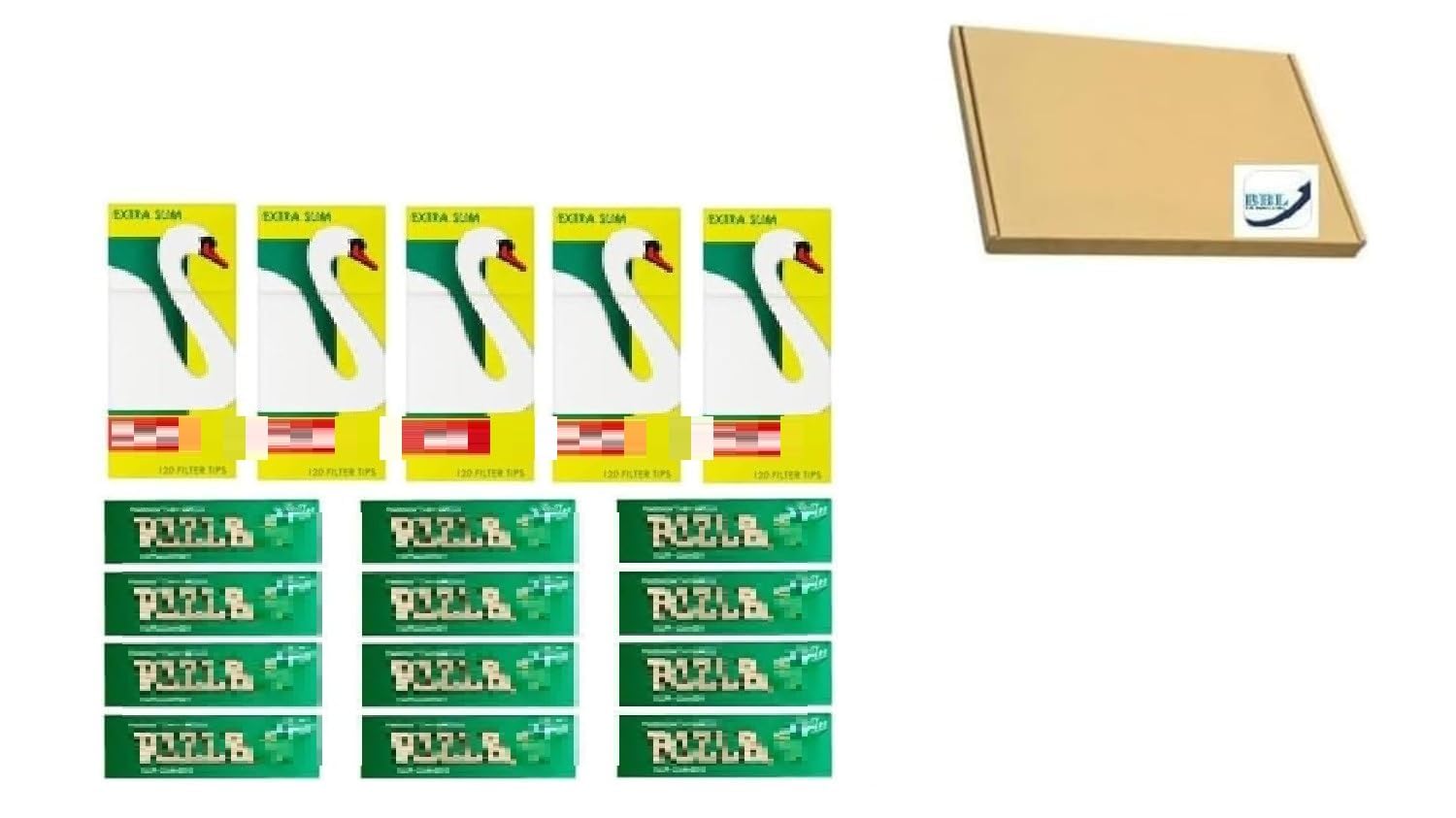 Rizla Blue Rolling Papers and Swan Extra Sli Filtertips (600
