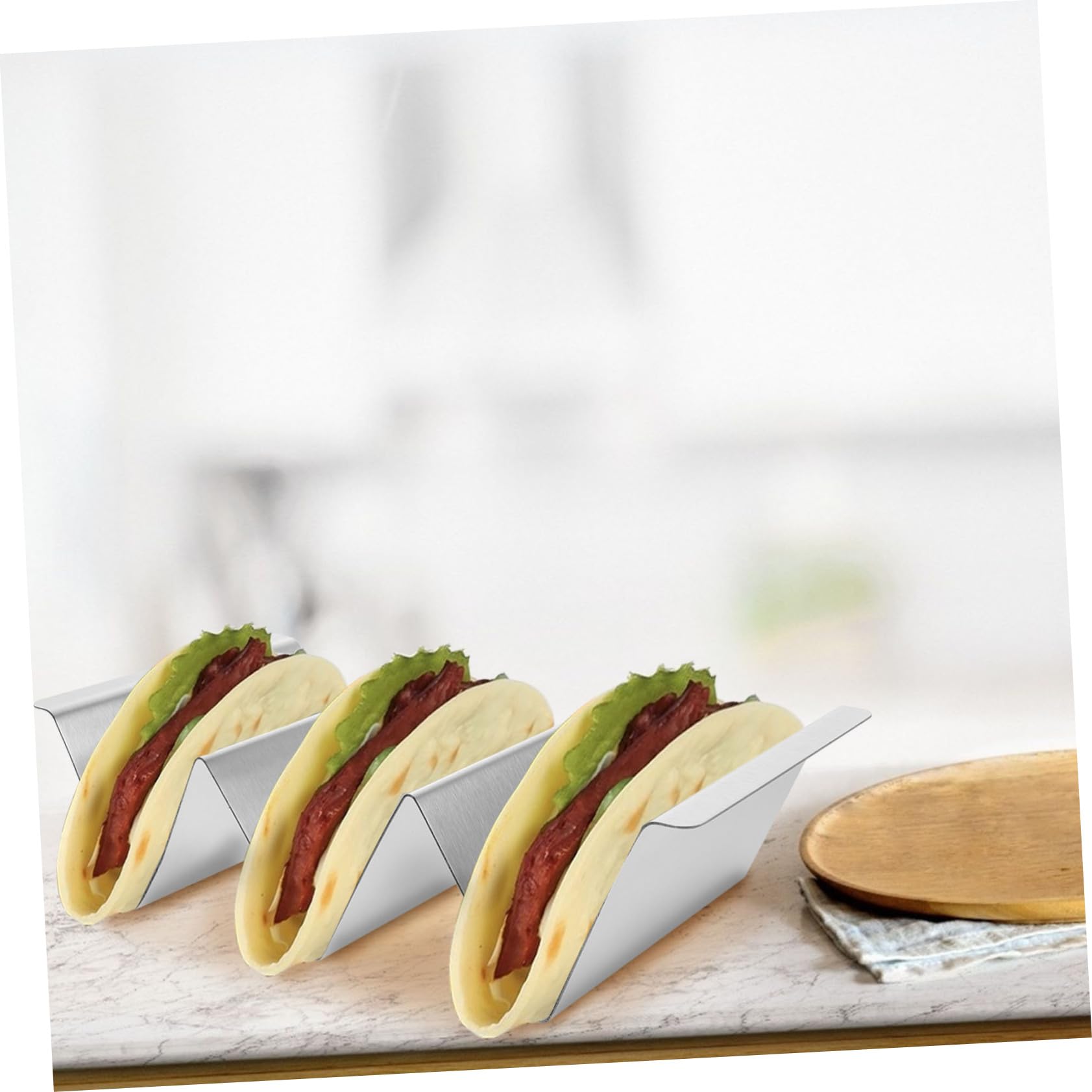 Cabilock Stainless Taco Holder Heavy Duty Pancake Rack Taco Storage for Healthy Cooking
