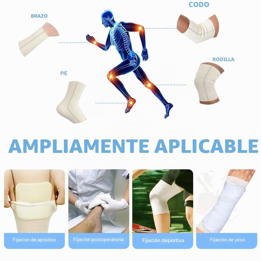 Vendaje elástico tubular de compresión 5CMX10M vendaje de fijación tubular vendaje tubular vendaje de apoyo para tiritas brazos, tobillos y rodillas