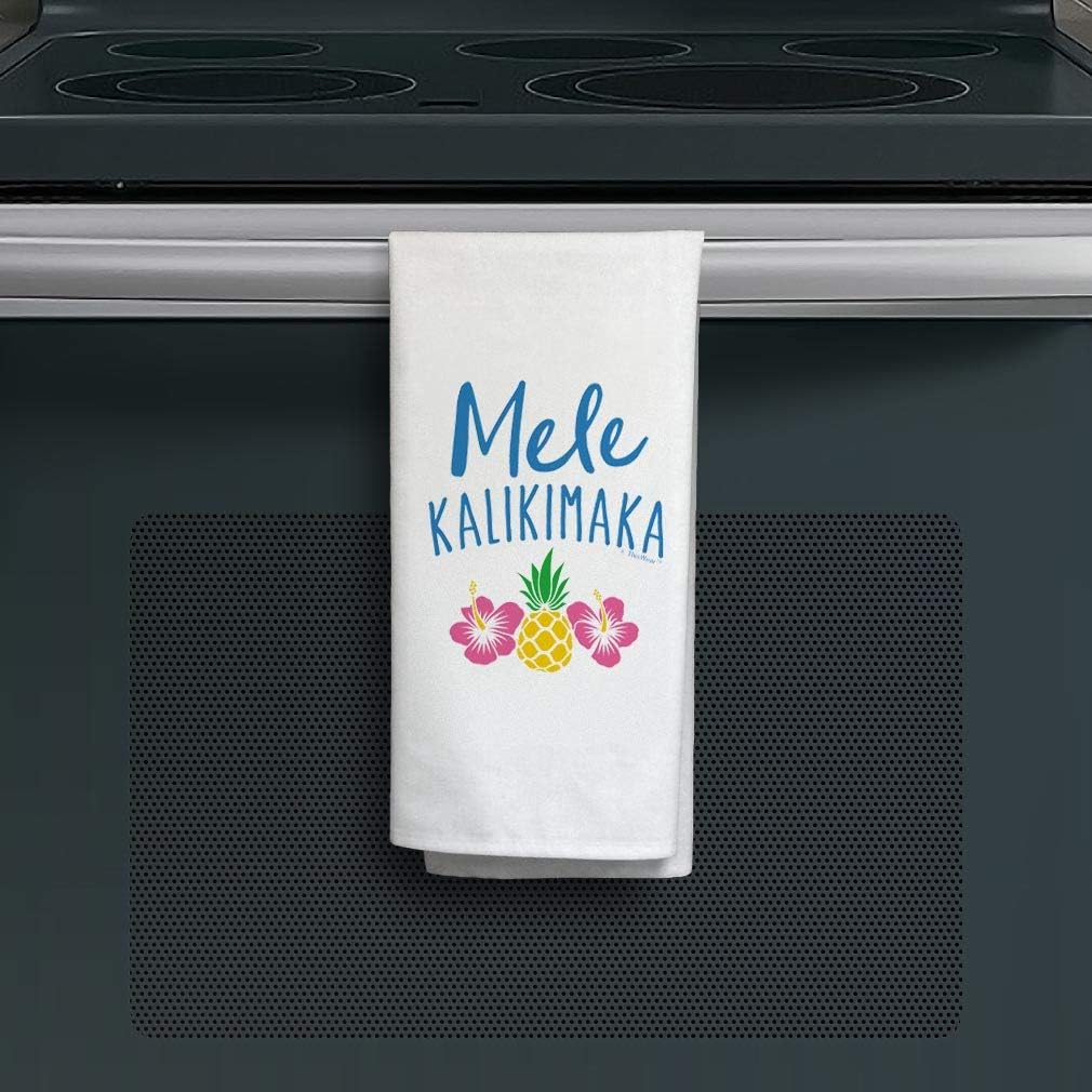 Kitchen Holiday Accessories Mele Kalikimaka Hawaiian Christmas Song 2 Pack Kitchen Tea Towels White
