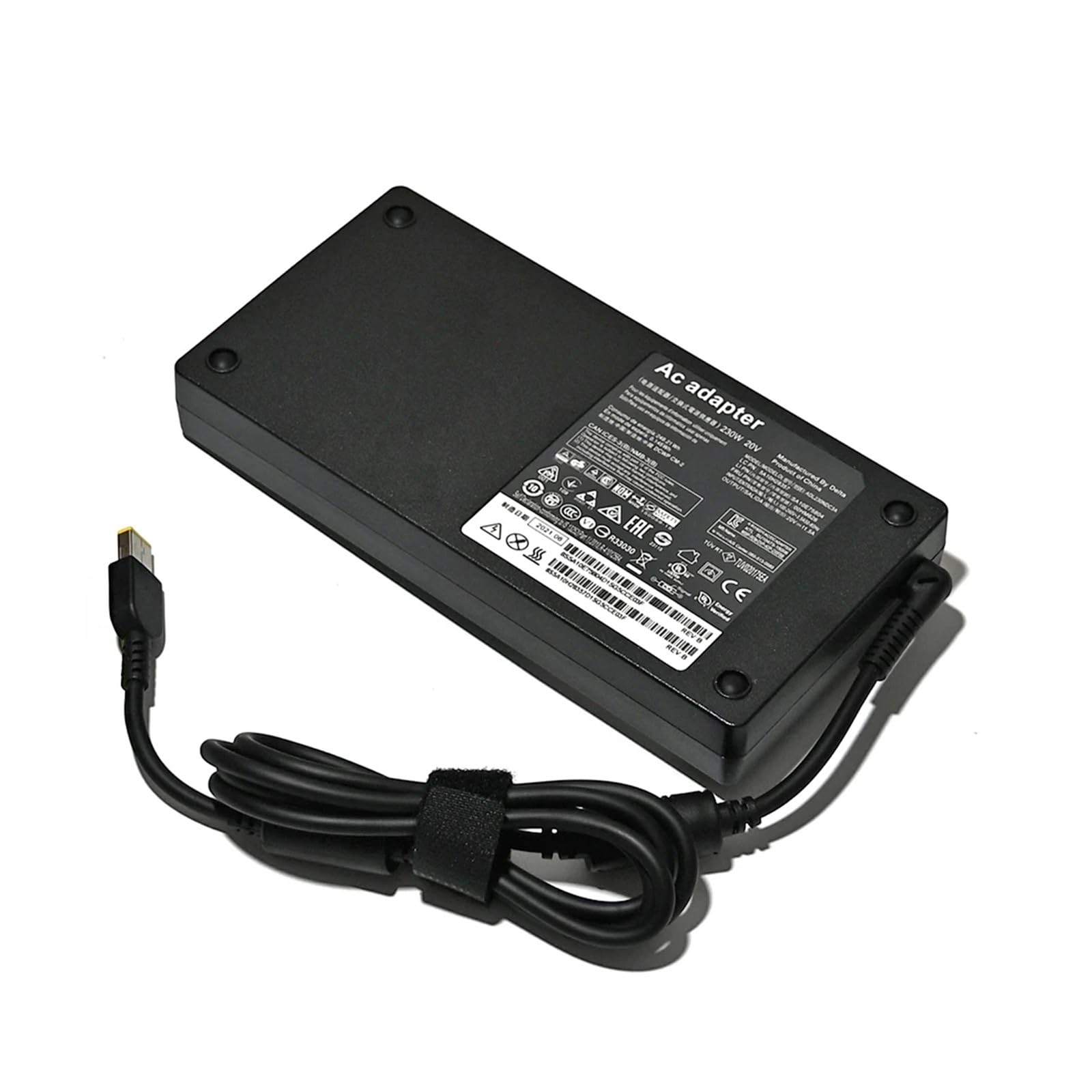 Cargador de 230W 20V 11.5A para portátil con conector pin rectangular y enchufe UK 7