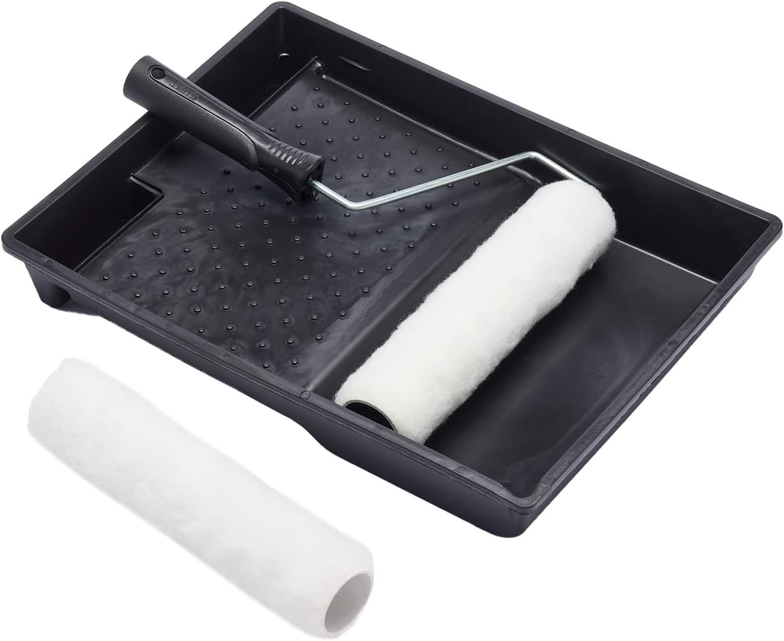 Harris Essentials Walls & Ceilings Twin Set, 1 x Tray, 1 x Frame, 2 x Roller Sleeves, 9", Black, Plastic, Polyester