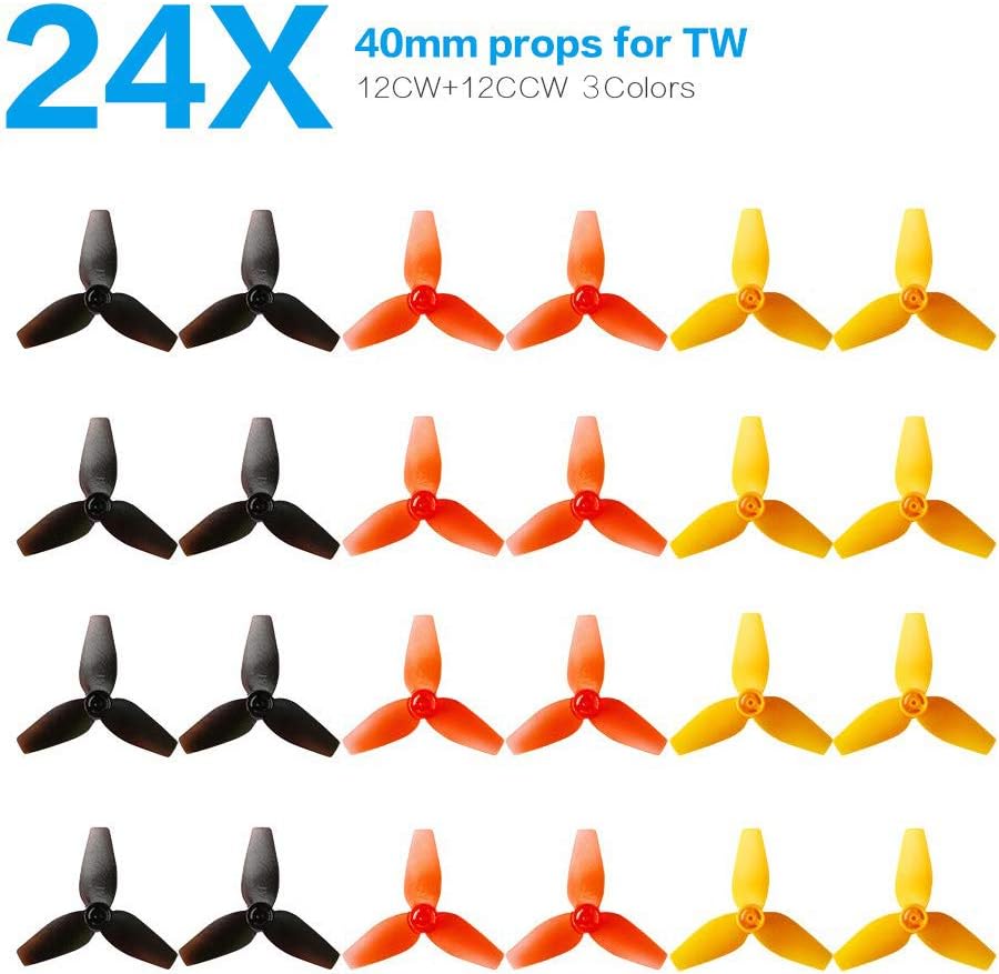 Racingirl NIDICI 24pcs 3-Blade 40mm Props 1.0mm Shaft Micro Drone Propellers for Quadcopter Tiny Whoop