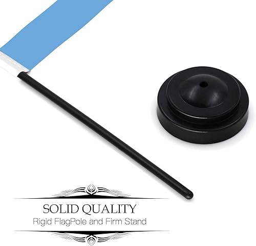 Miniatura 6 de Anley Juego de banderas de escritorio Argentina Deluxe  Bandera de escritorio argentina en miniatura de 6 x 4 pulgadas con poste sólido de 12