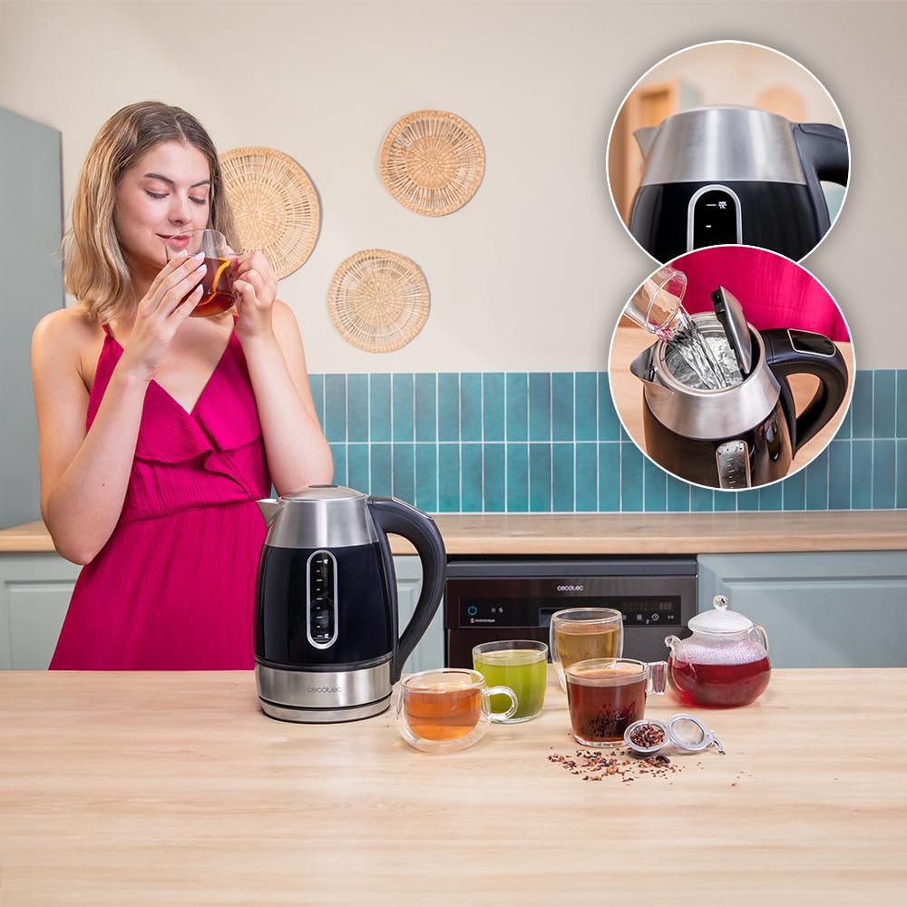 Bollitore Cecotec ThermoSense 400 VisionLight | 1,7L | 2200W | Vetro E Acciaio | 7 Temperature