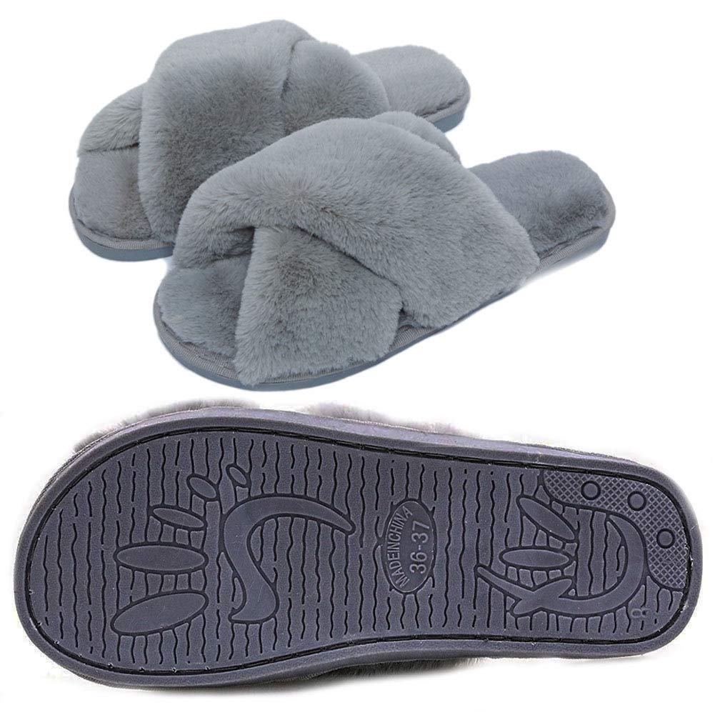 Fadezar Pantofole Peluche Donna Ciabatte da Casa Comode Invernali Moda Scarpe Sandali Slippers