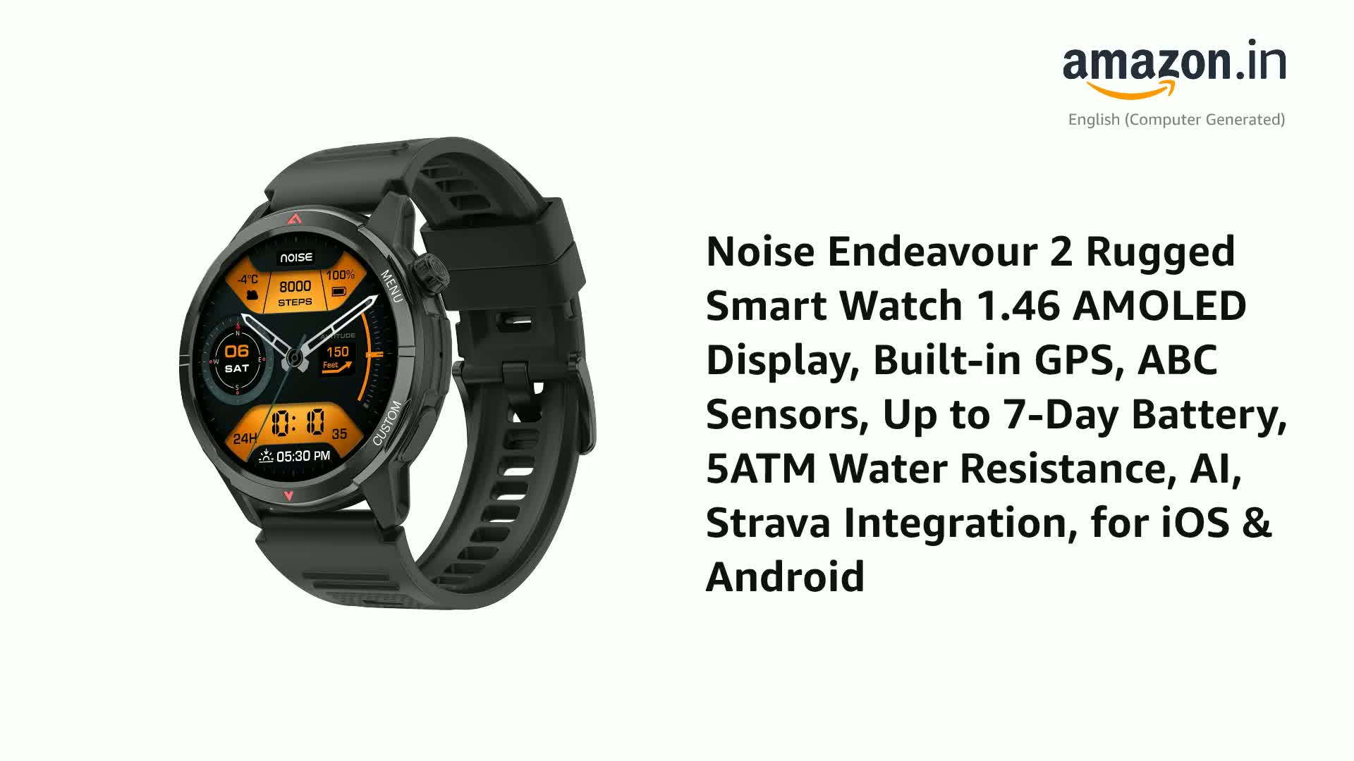 Noise Endeavour 2 Rugged Smart Watch – 1.46″ AMOLED Display, Built