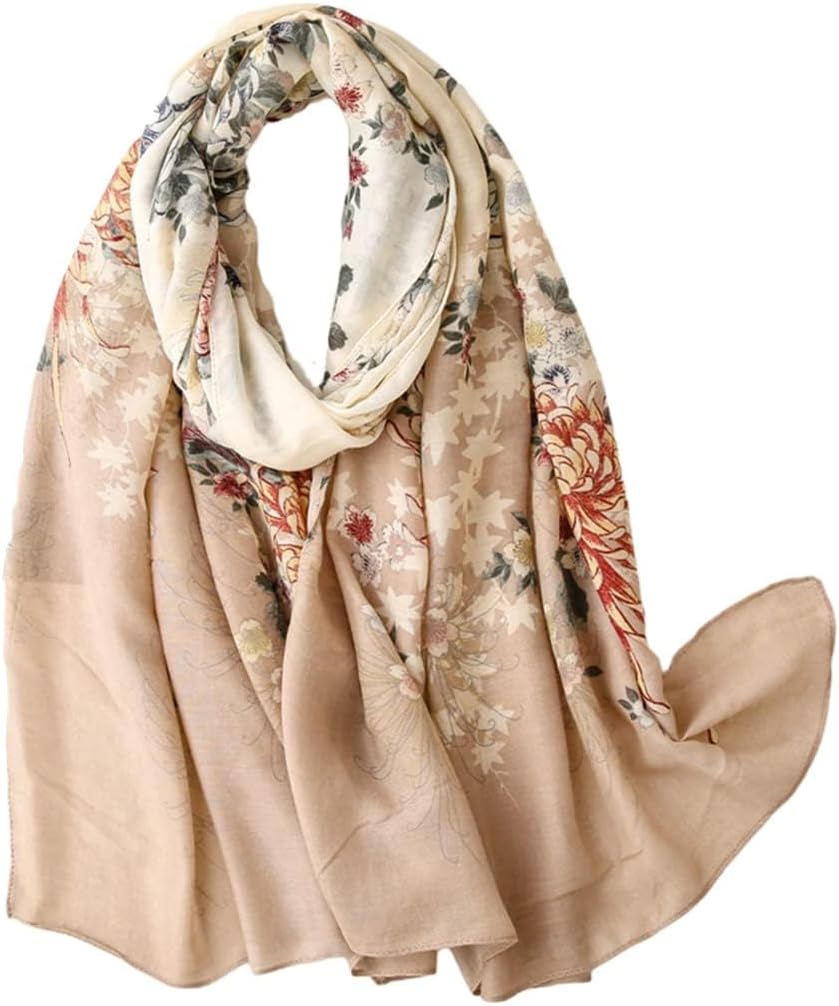 HOLEMZ Femme Châles Léger Foulard Longue Élégant Polyester Écharpe Protection Solaire Gradiente Nuance De Couleur Cadeaux Pour Filles Bleu 180×70 Cm