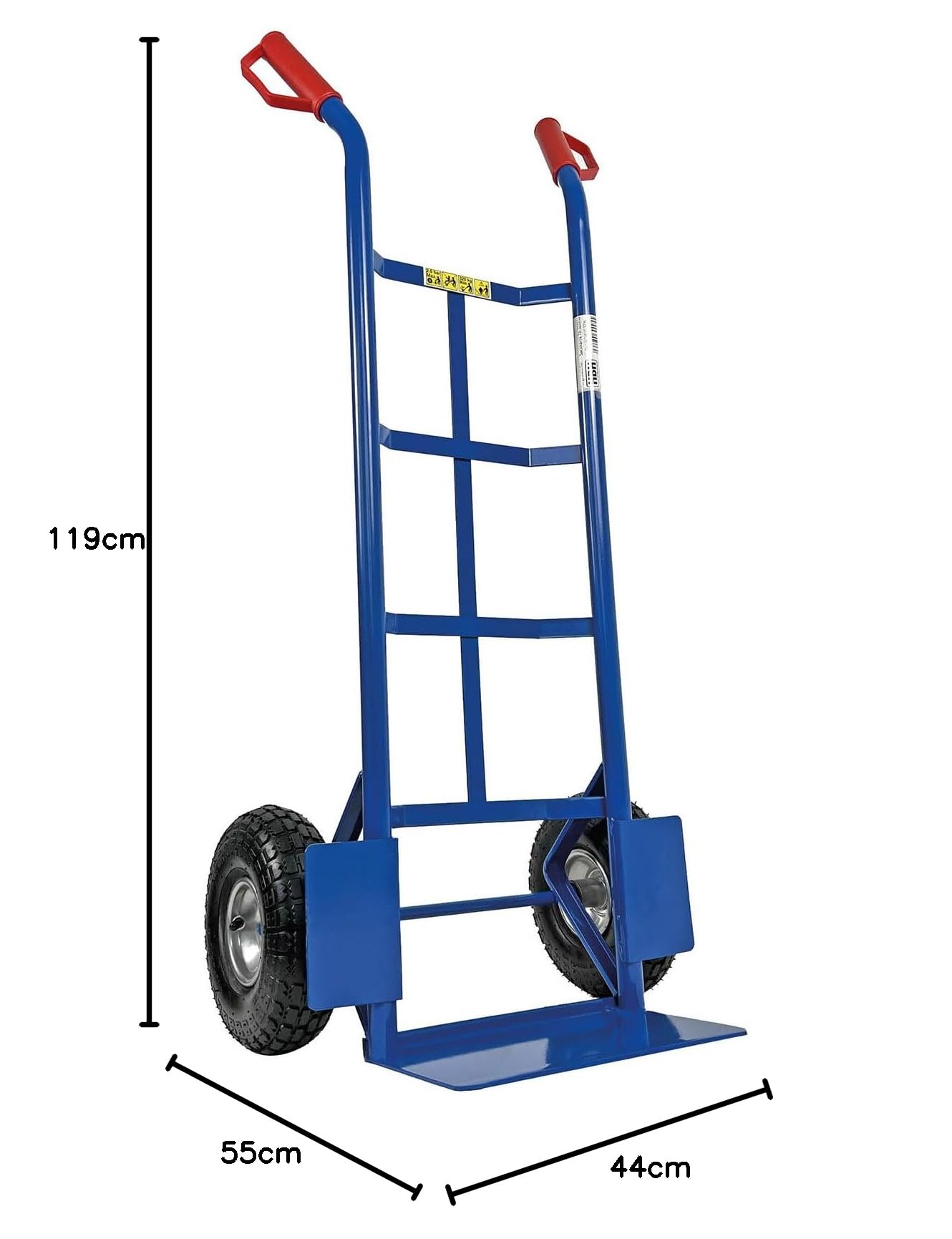 HBH Profi Sackkarre Schwerlast Sackkarren 320kg Luftreifen TK320LU Transportkarre | blau | hochwertige Räder | robuster Stahlrohrrahmen | Sicherheitsgriffe | max. Tragfähigkeit 320kg