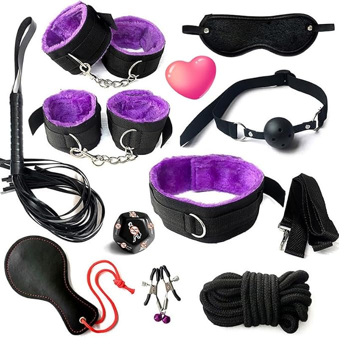 Classic Purple Nylon Multifunctional Adjustable 10 Piece Set, Easy to Carry, Equipped with Manual Rope and Fitness Wristband - D5