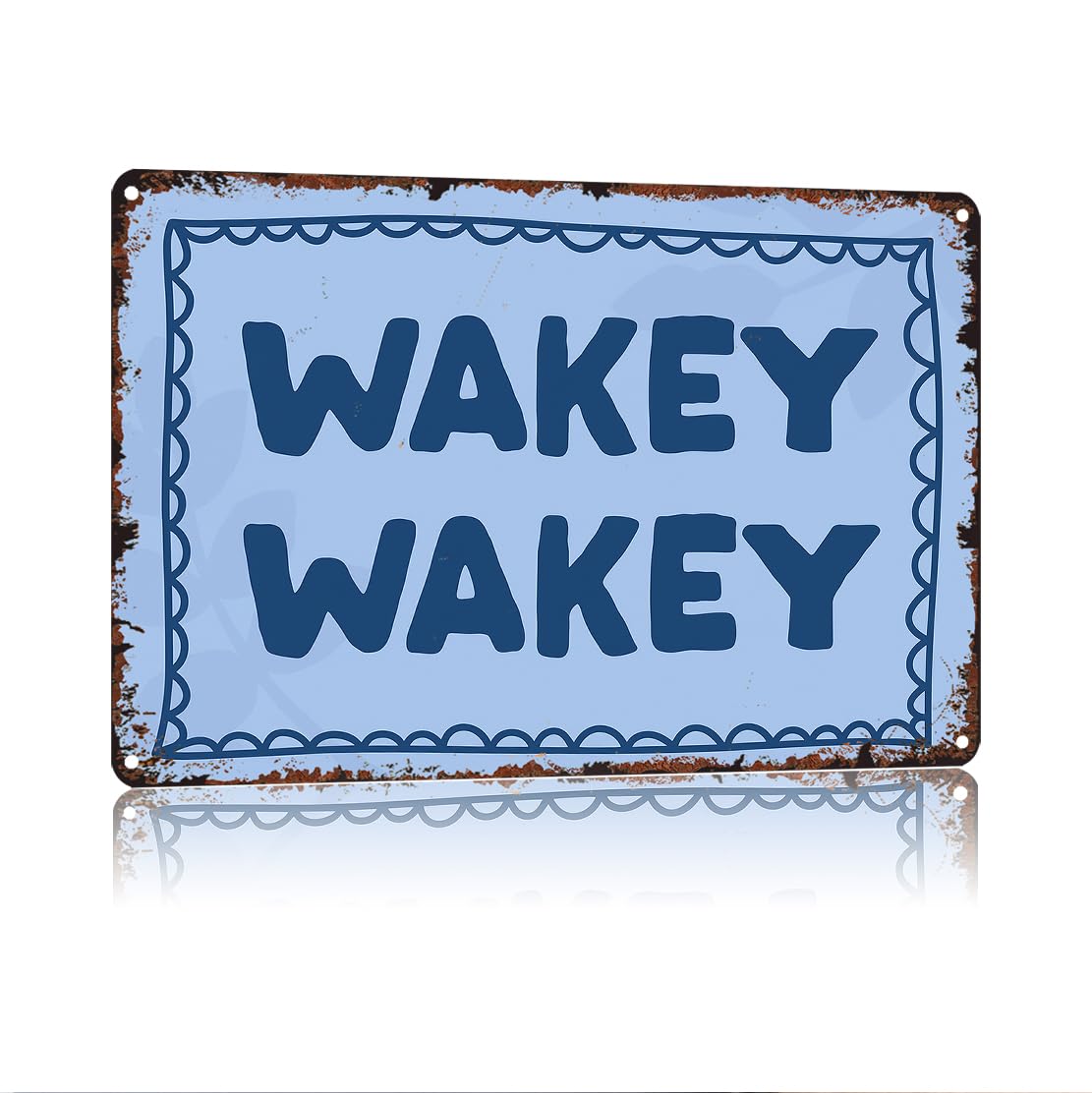 peiyeety Wakey Wakey Funny 8x12 Inch Aluminum Vintage Metal Tin Signs-For Living Room Kitchen Bedroom Patio Porch Men'S Nest Wall Decor