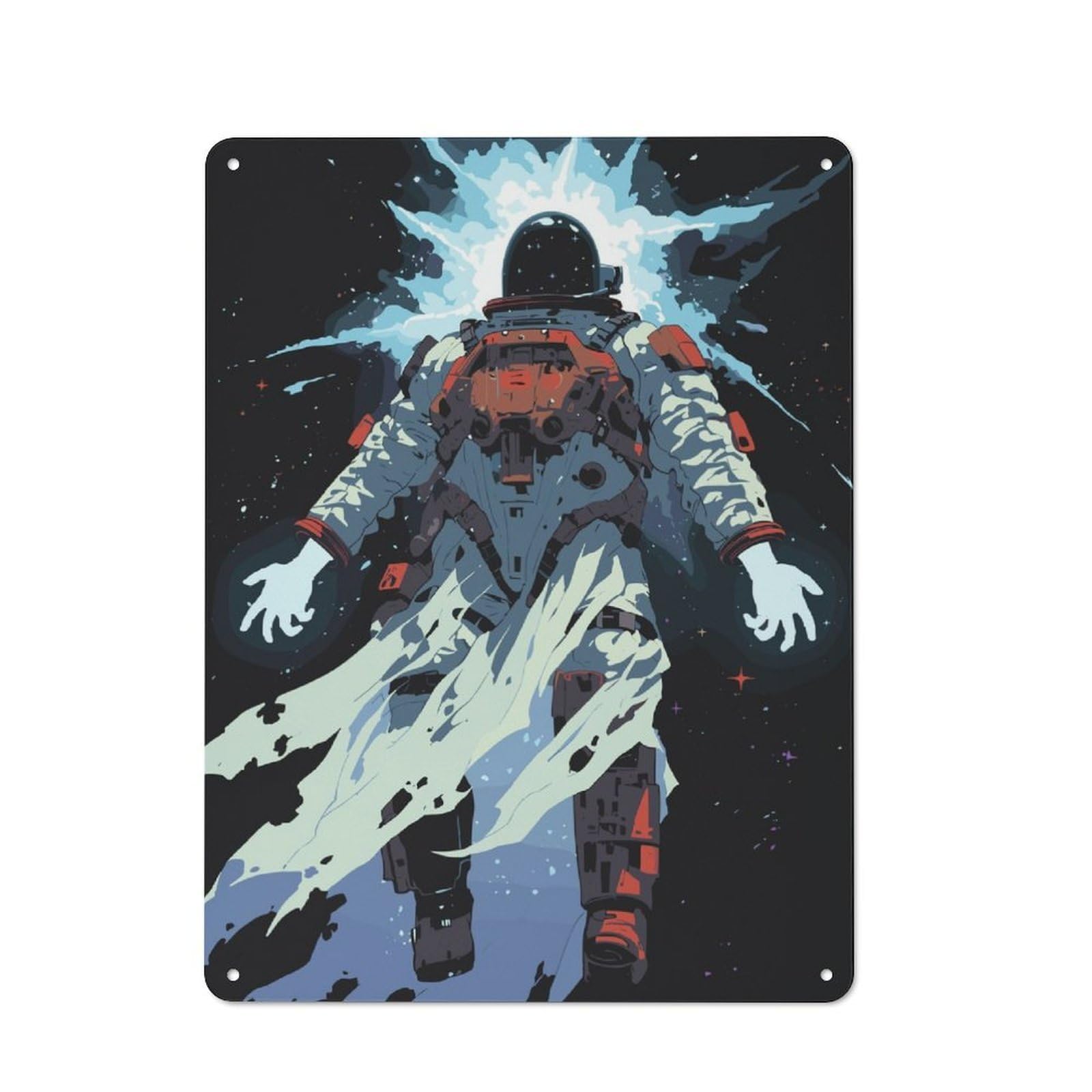 Junmoney Fantasy Astronaut Vintage Tin Sign 40X30cm For Garden Room Or Summerhouse, For A Newly Organised Room And Metal Sign Display