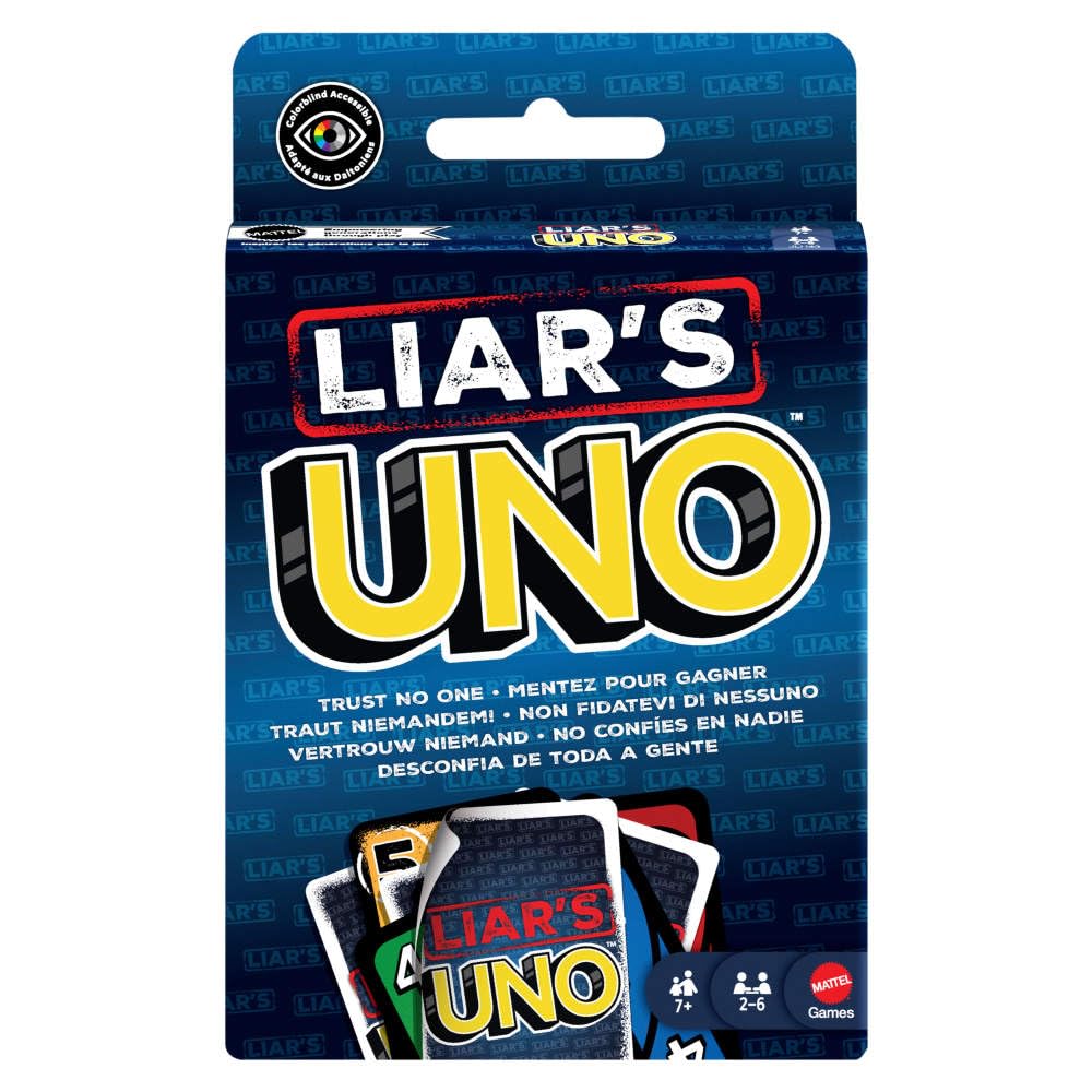 Mattel Games Blöf yaparak diğer oyuncuları kandırabileceğiniz yetişkinlere, çocuklara, ailelere, partilere, oyun gecelerine ve eğlenceli seyahatlere yönelik Mattel Games UNO Liars kart oyunu, JLH43