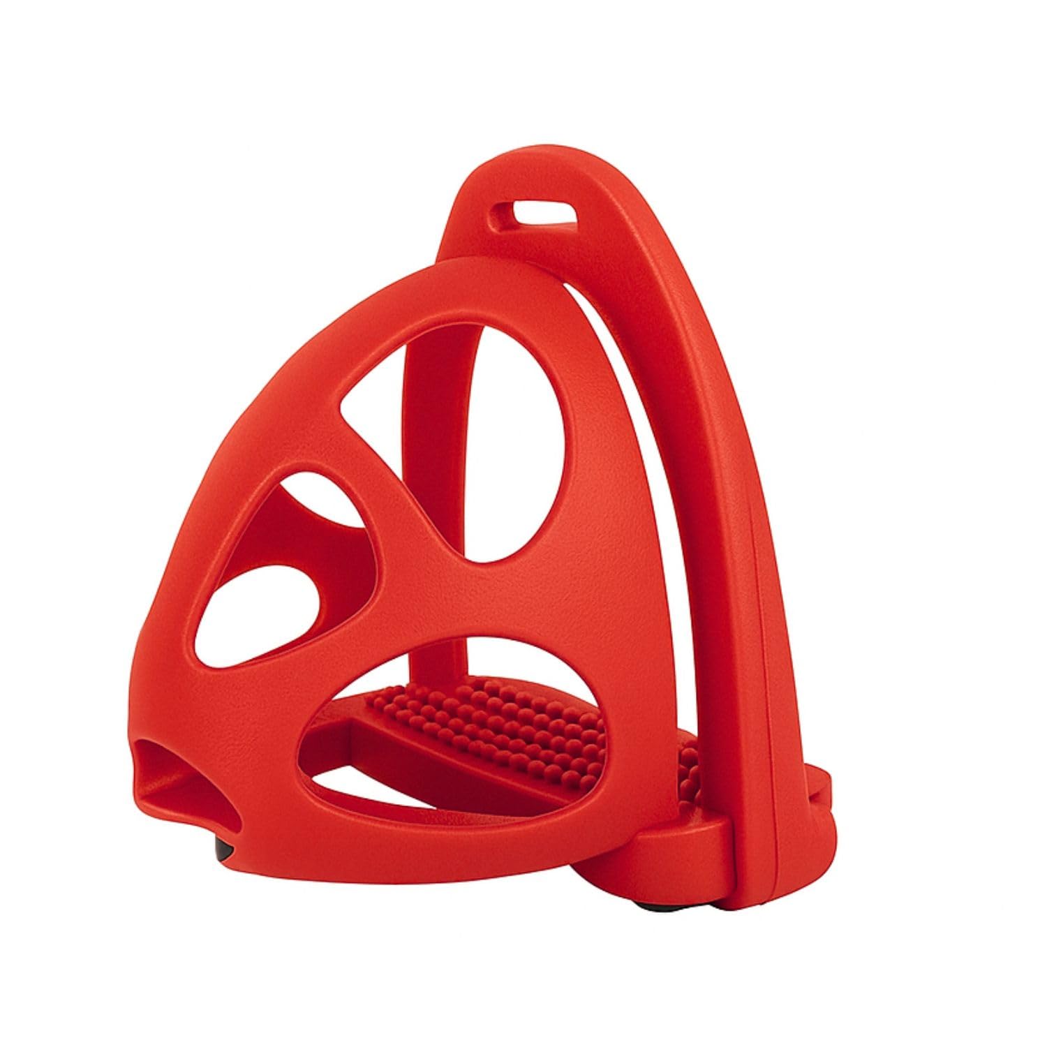 AK CagePro - Staffe per cavalli in plastica leggera, coppia di staffe resistenti con gabbia di sicurezza per allenamento equestre e trail riding AKRS-6045-01 (rosso, 12 cm)