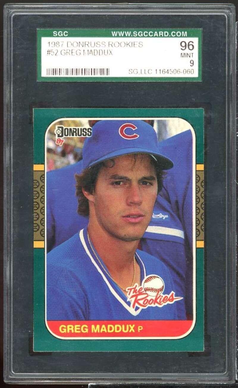Greg Maddux Rookie Card 1987 Donruss The Rookies #52 SGC 9 - Baseball Slabbed Rookie Cards