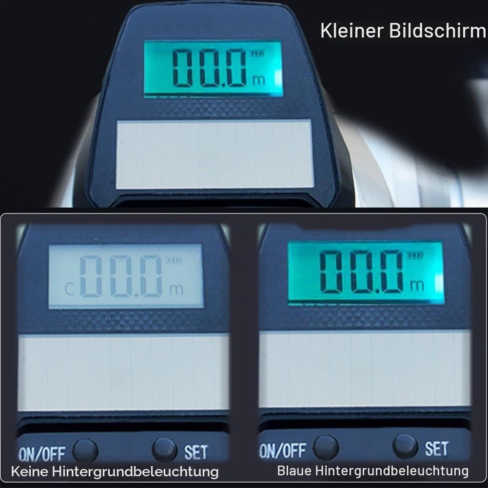Elektrische Baitcast-Rolle mit Digitalanzeige, digitales Angelrolle, wiederaufladbar, Hintergrundbeleuchtung, Bissanzeiger, kleiner Bildschirm