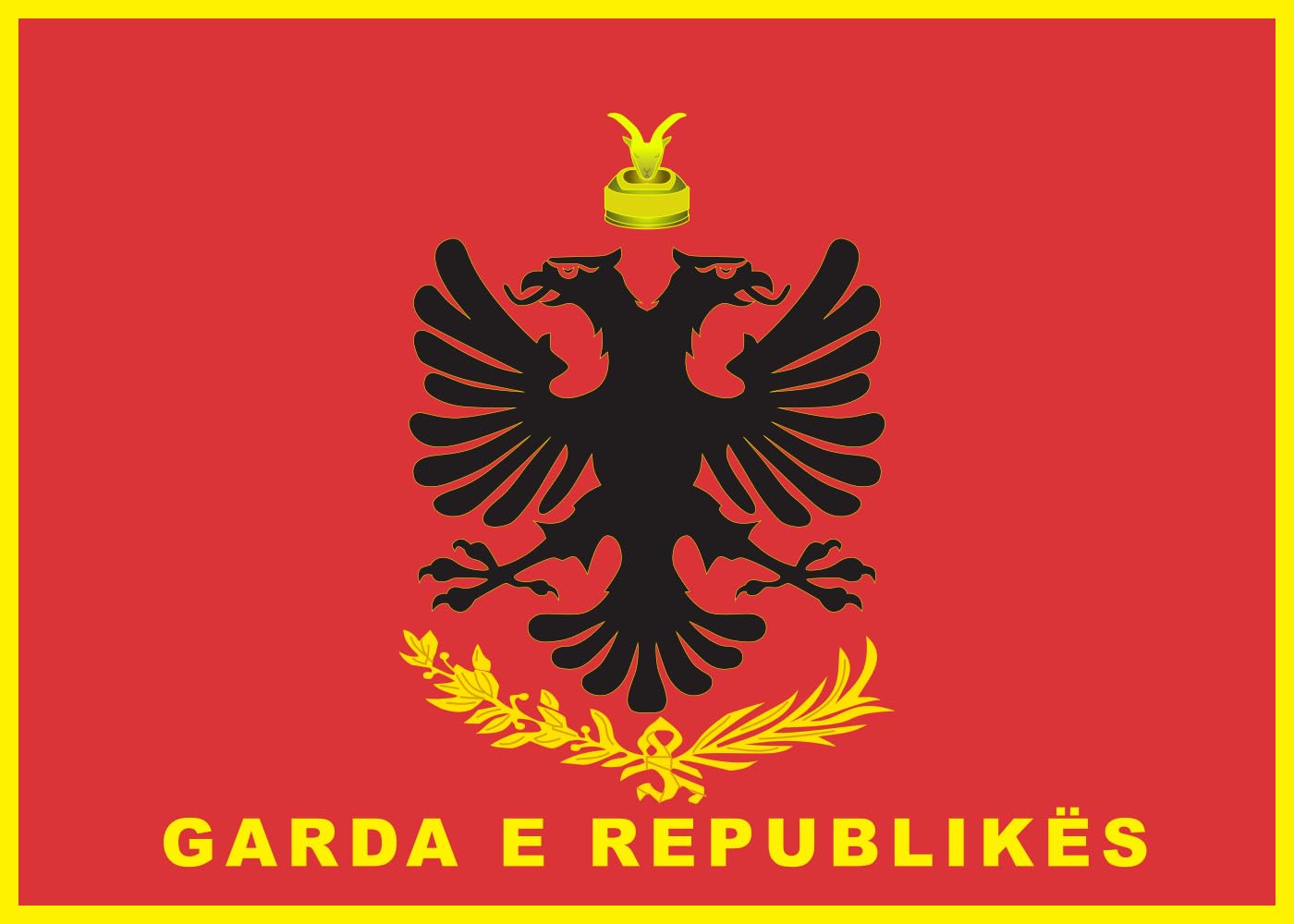 Drapeau Albanie Garde Républicaine pavillon horizontal grand format extérieur