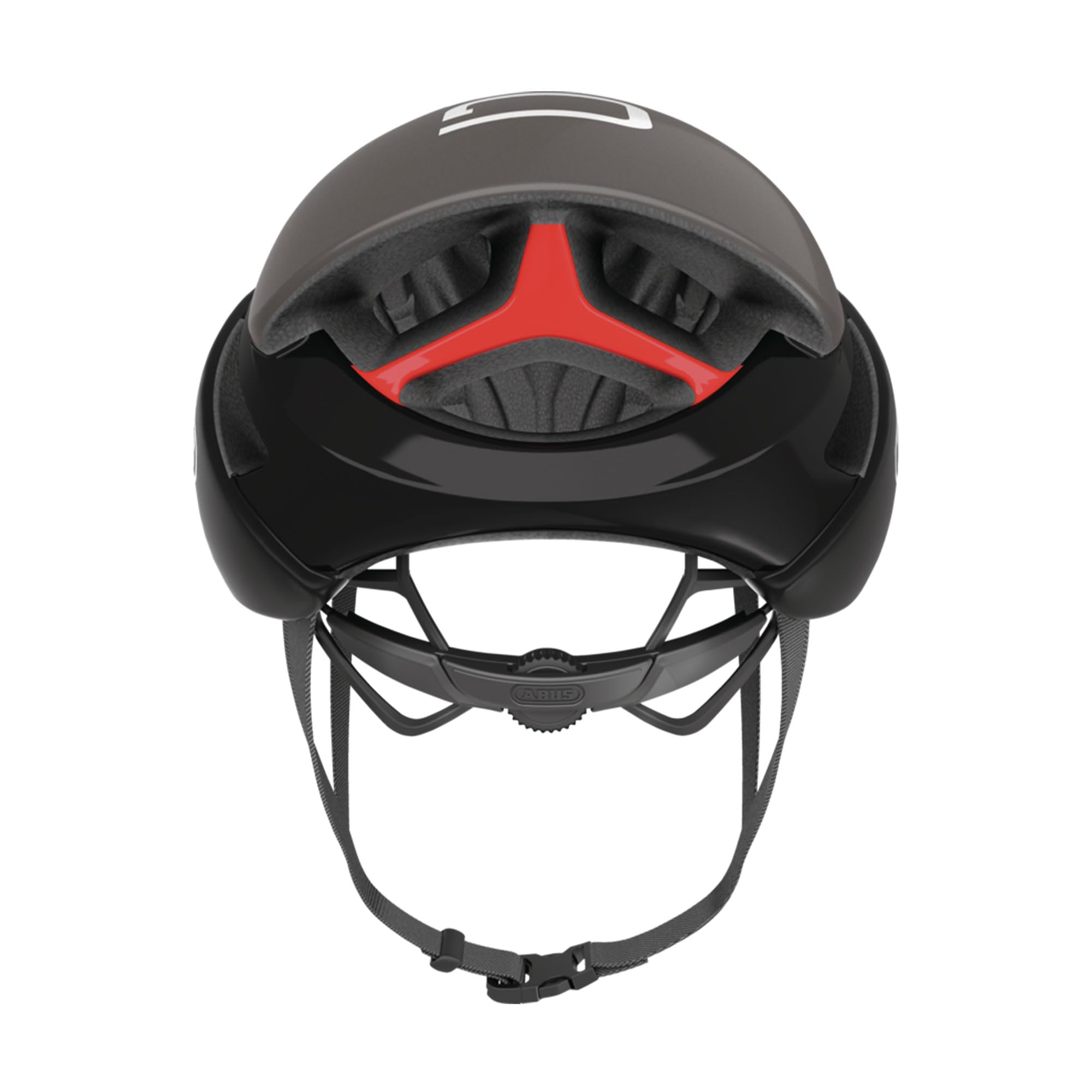 ABUS Kask Rowerowy GameChanger, Ciemnoszary, Rozmiar M | Kask rowerowy z aerodynamicznymi paskami, systemem wentylacji, uchwytem na okulary, systemem regulacji, otwór na warkocz